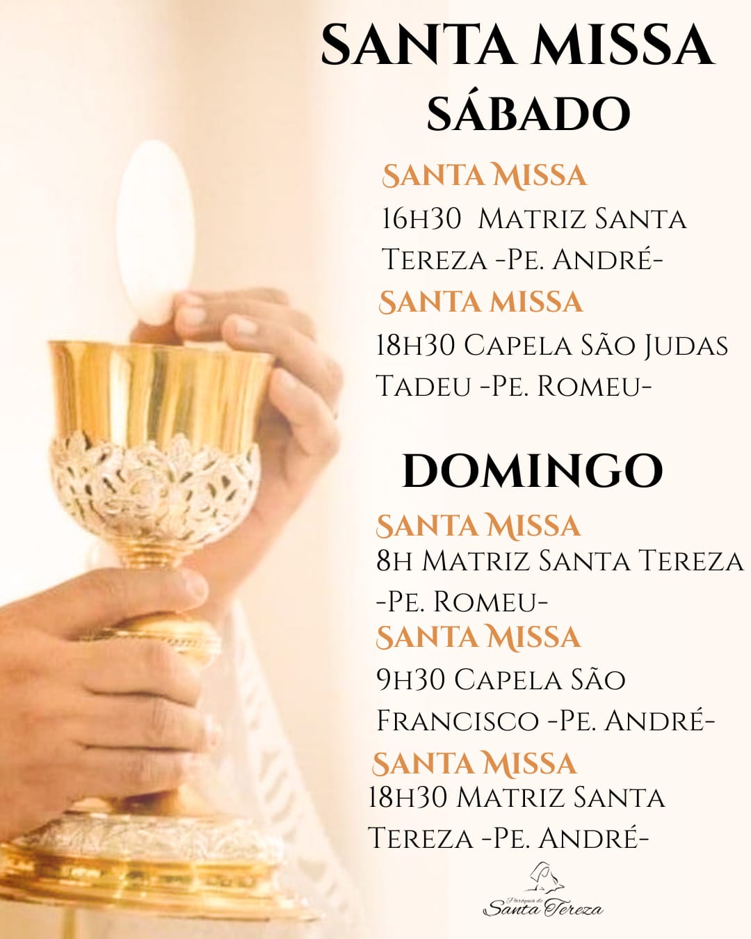 Horário de Missa Final de Semana