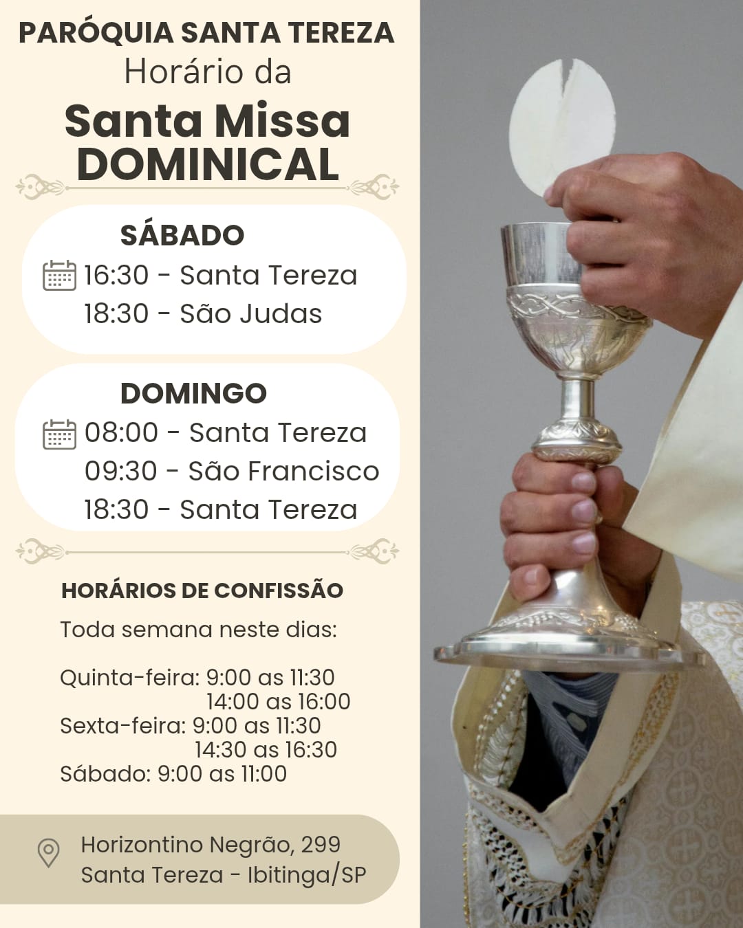 Horário de Missas
